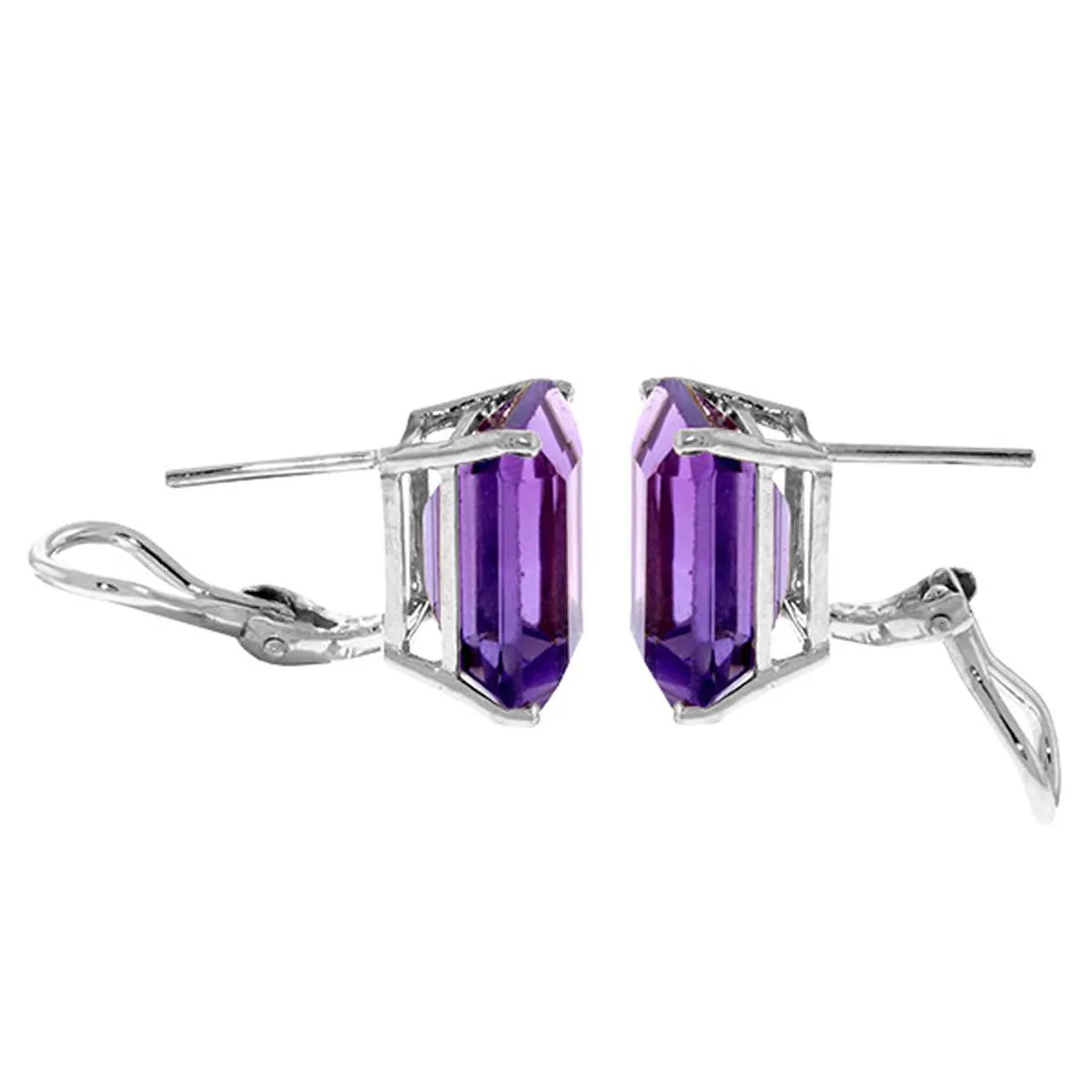 13 Carat 14K Solid White Gold Coming Years Amethyst Earrings