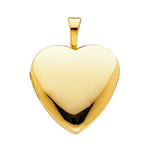 14K Yellow Gold Heart Locket