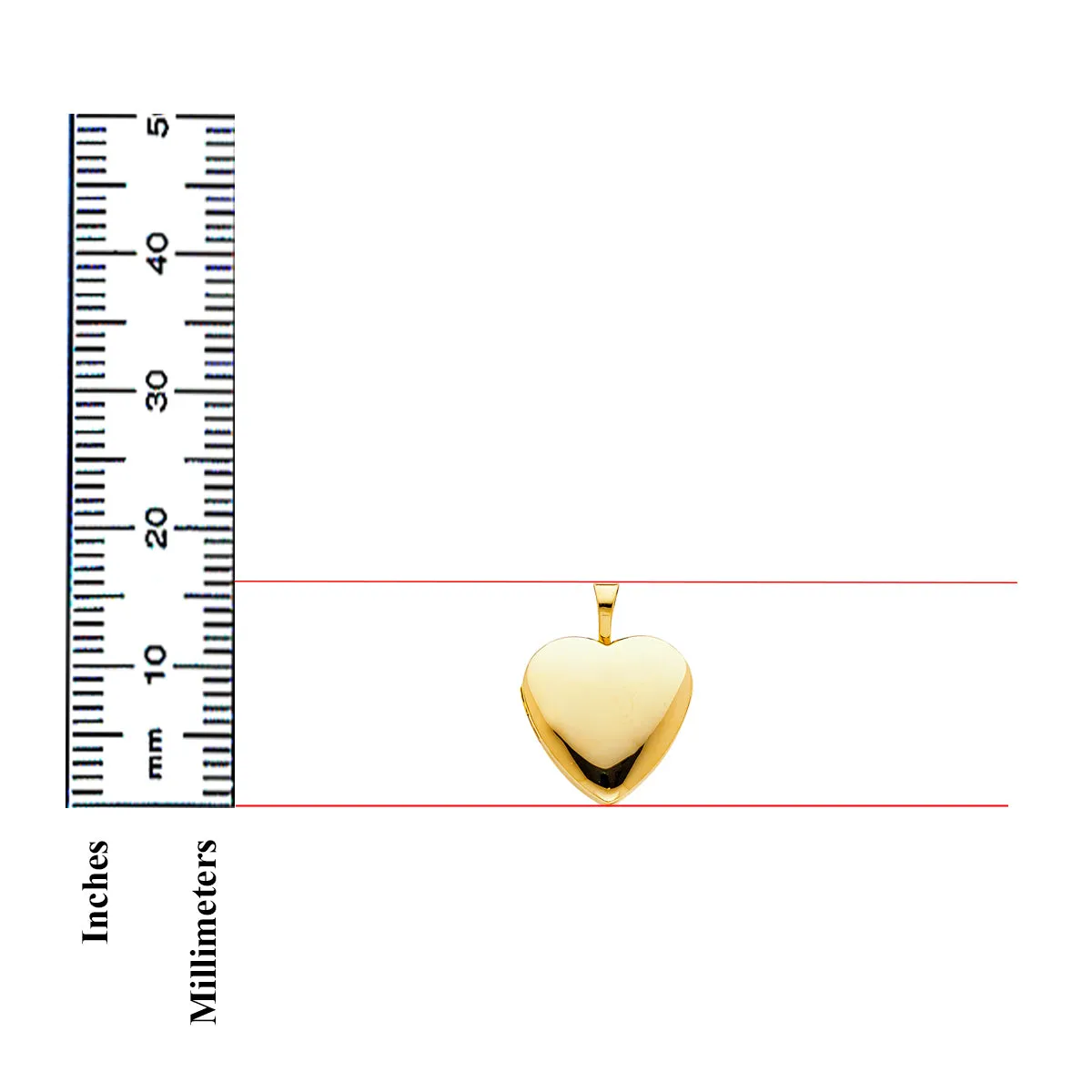 14K Yellow Gold Heart Locket