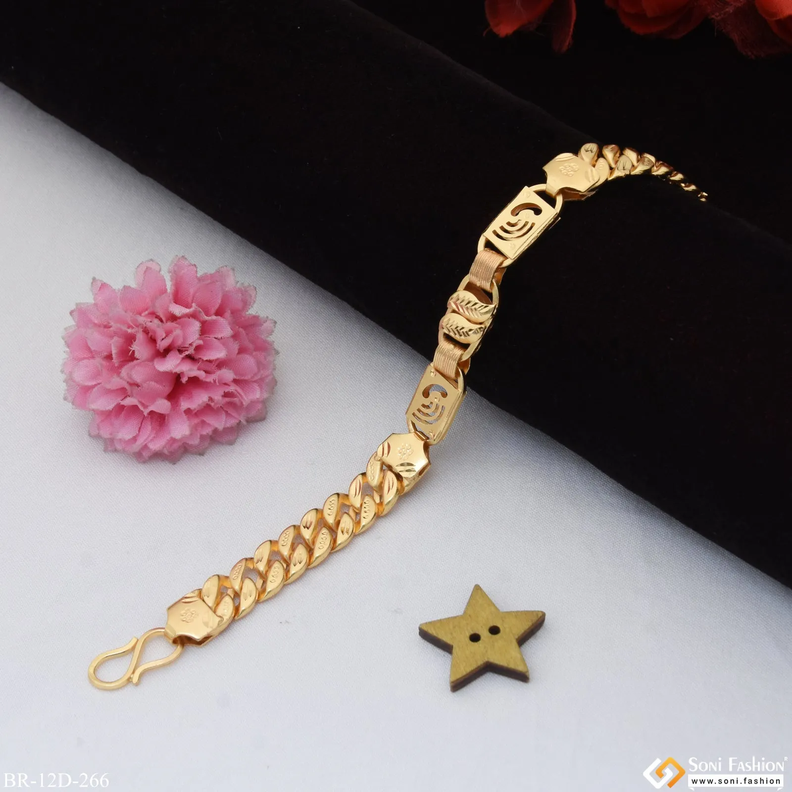 3 In 1 Superior Design Gold Plated Bracelet for Men - Style D266