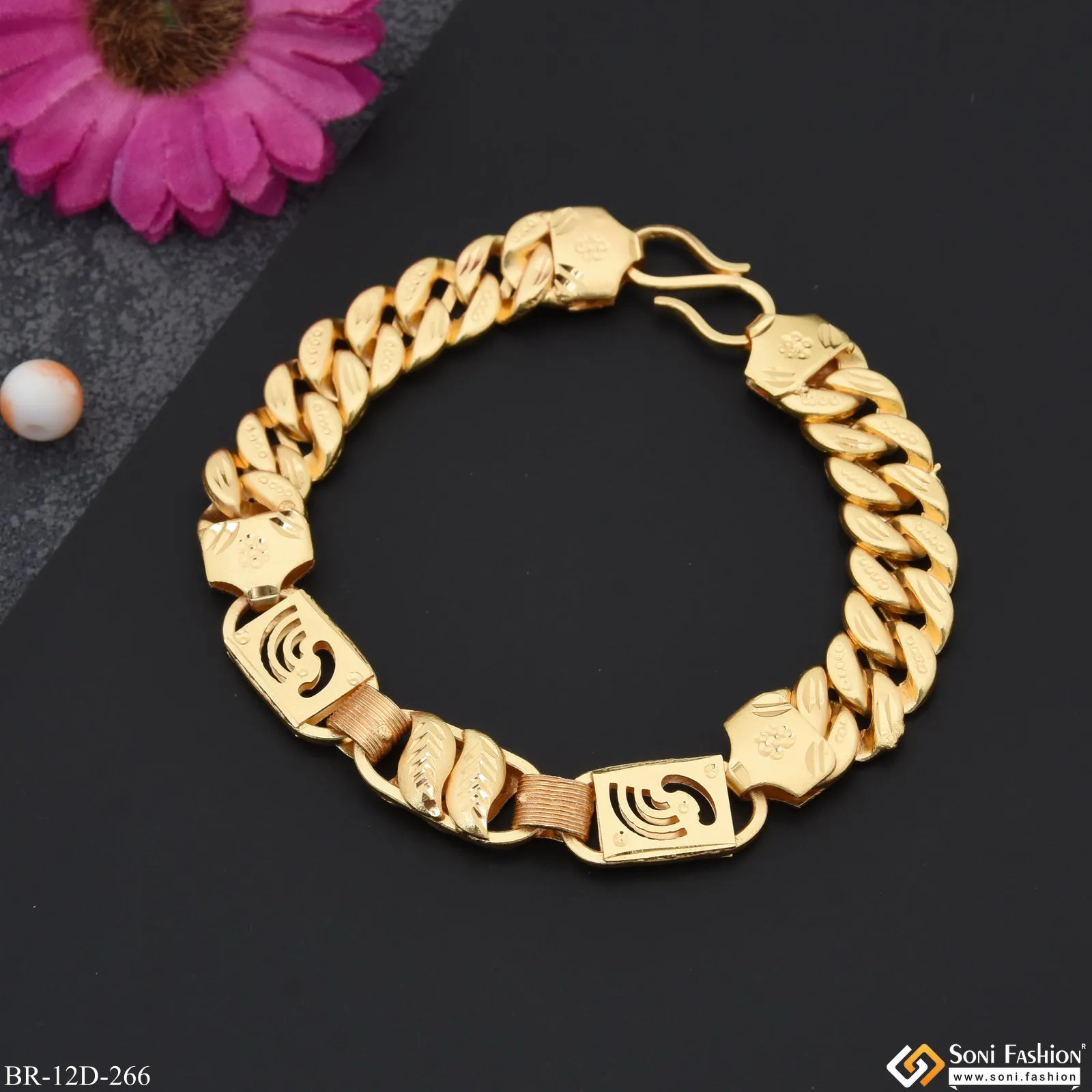 3 In 1 Superior Design Gold Plated Bracelet for Men - Style D266