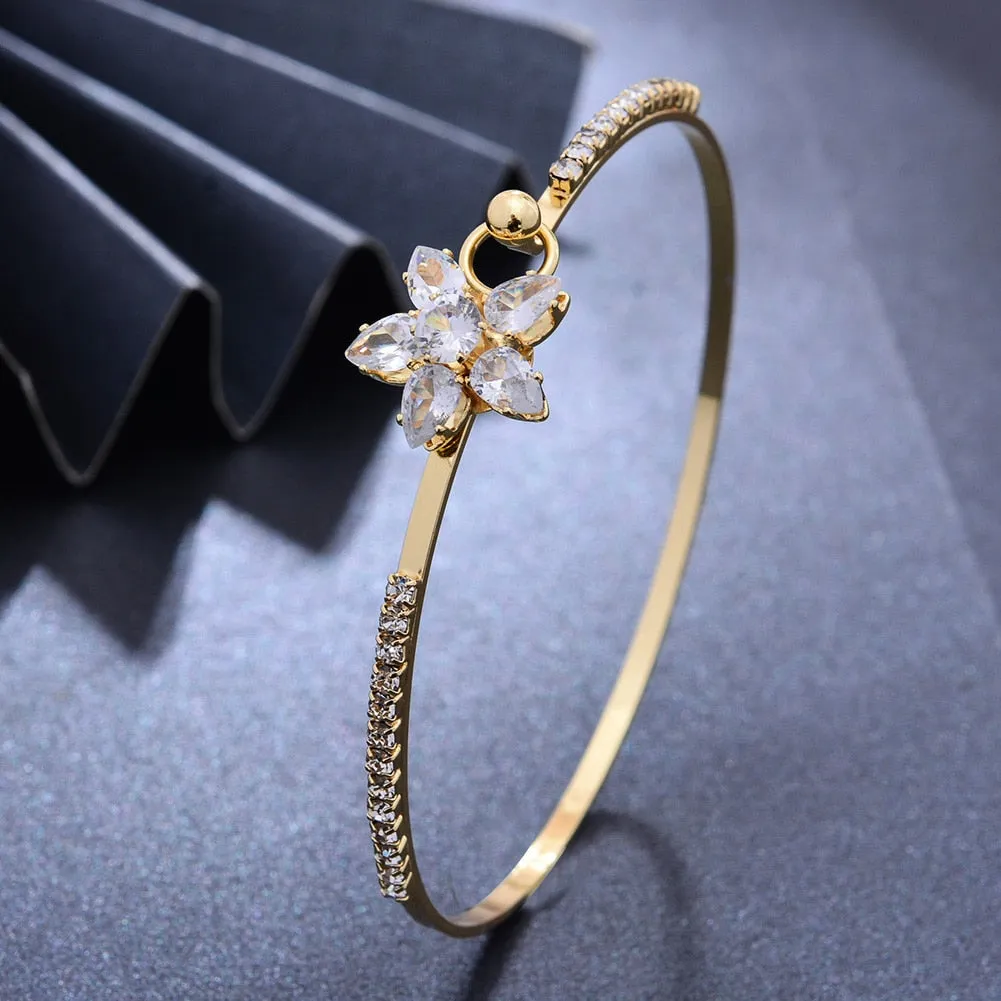4pcs/lot African Bridal  Dubai Zircon Gold Color  wedding Bangles For Women