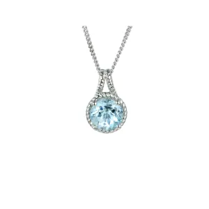 9ct White Gold Aquamarine Necklace