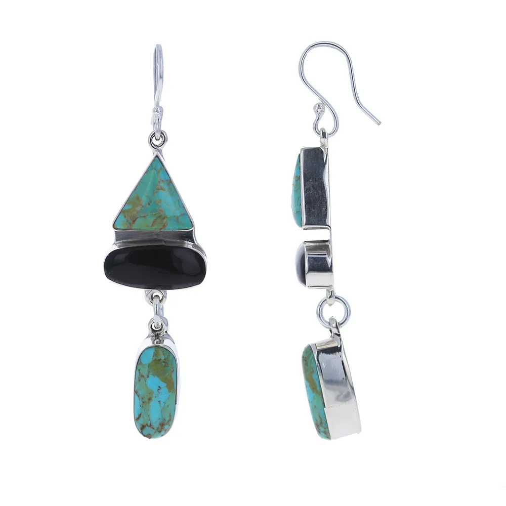 Abstract Onyx and Turquoise Drops