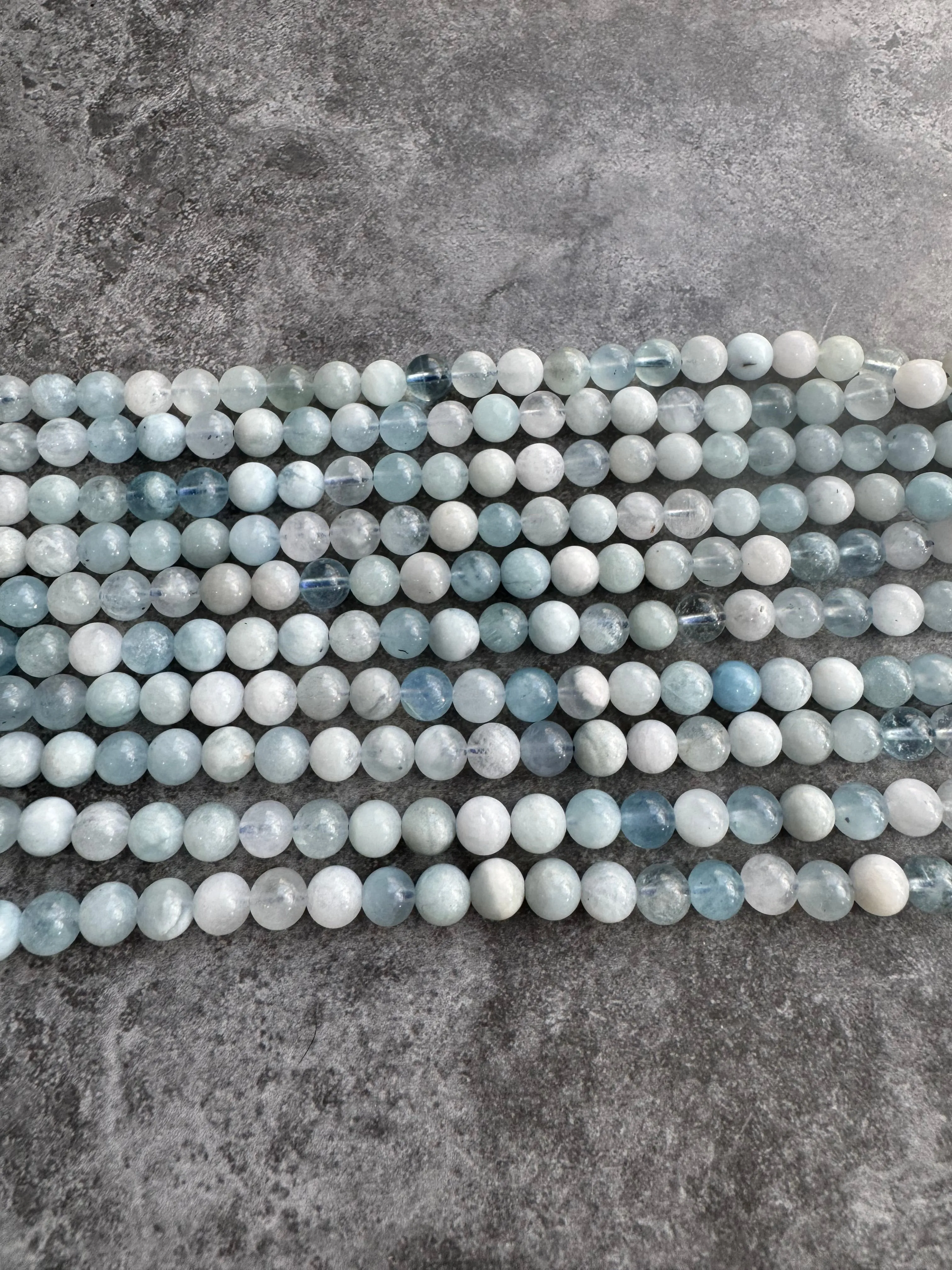 Aquamarine | Round Beads | Mixed Colour | 6mm