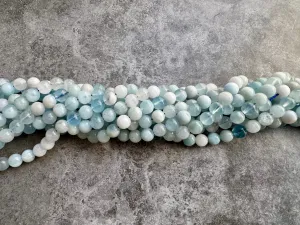 Aquamarine | Round Beads | Mixed Colour | 6mm