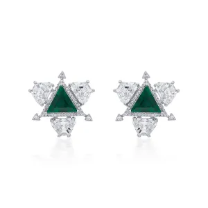 Atlantis 925 Silver Emerald Hydro Earrings