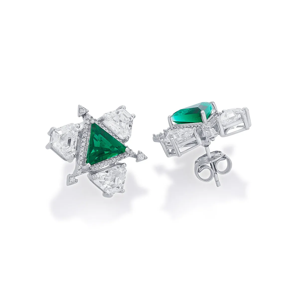 Atlantis 925 Silver Emerald Hydro Earrings