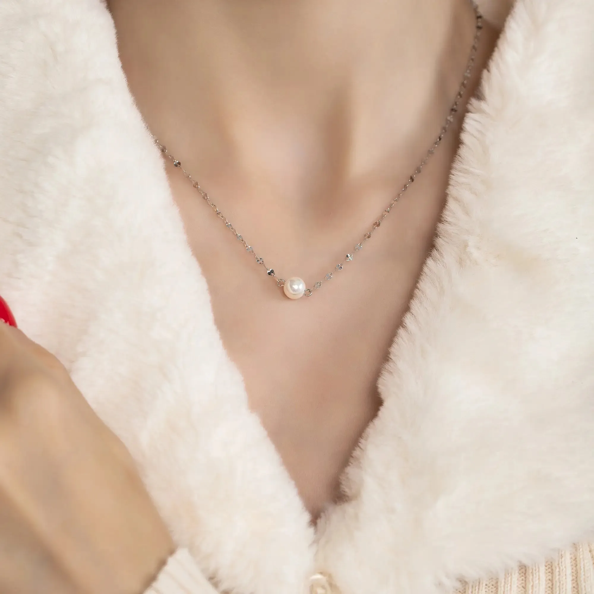 Confetti Chain Pearl Necklace