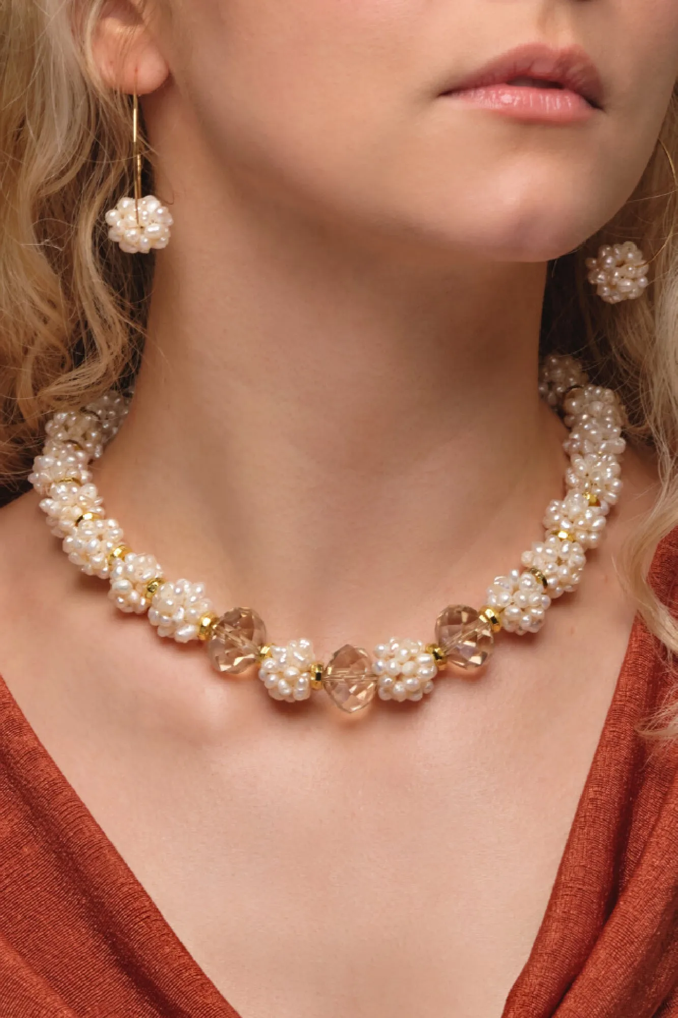 Cornelia Freshwater Pearl Cluster Necklace