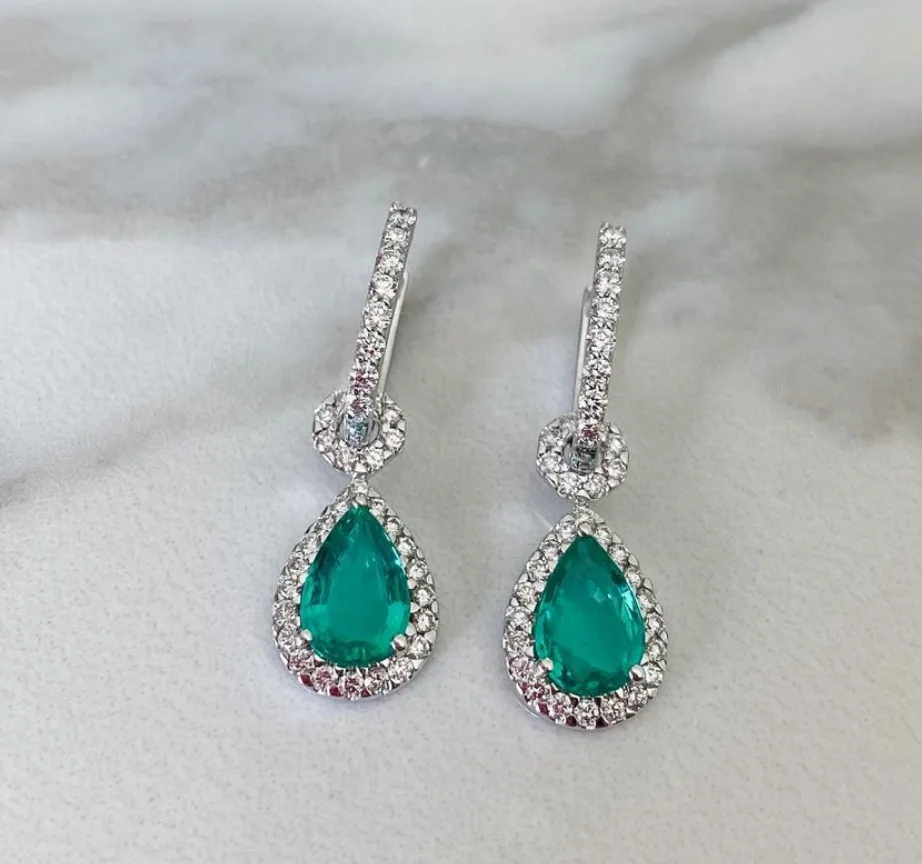 Emerald Pear Earrings