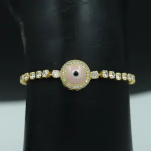 Evil Eye Zircon/AD Adjustable Bracelet 1279-31