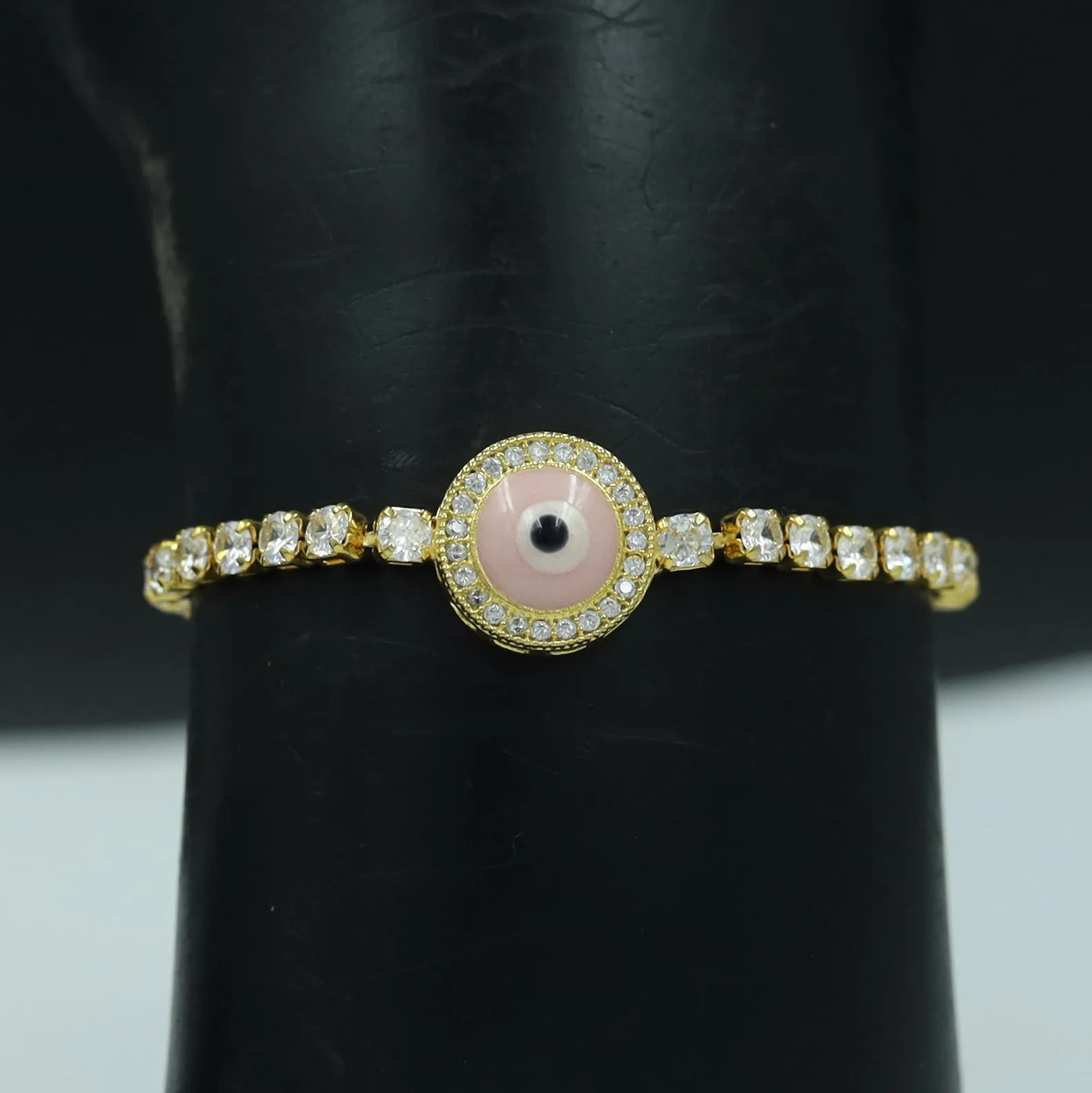 Evil Eye Zircon/AD Adjustable Bracelet 1279-31