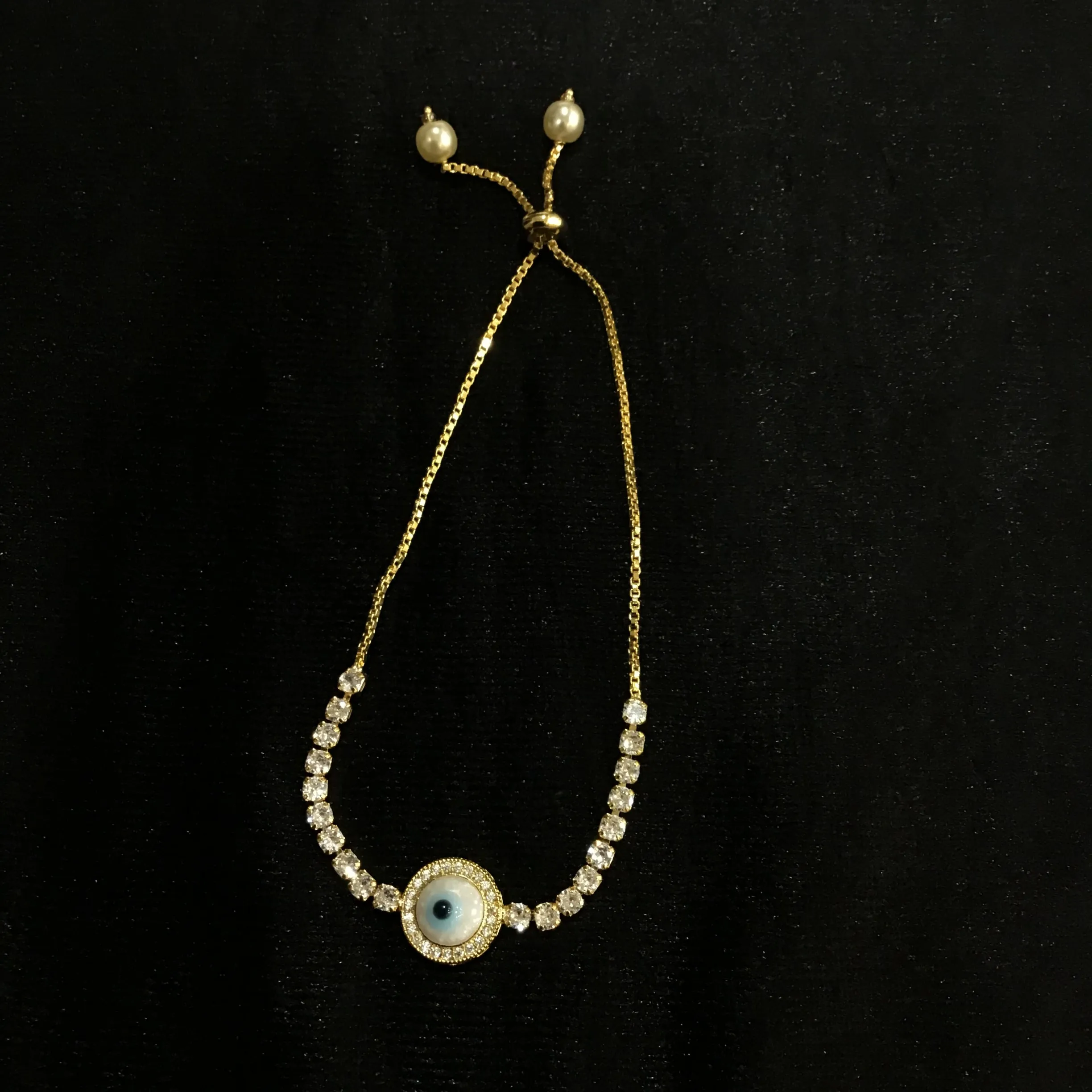 Evil Eye Zircon/AD Adjustable Bracelet 1279-31