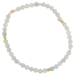 GEM-Bracelet -  Milky Aquamarine Facet (4-4.5mm)