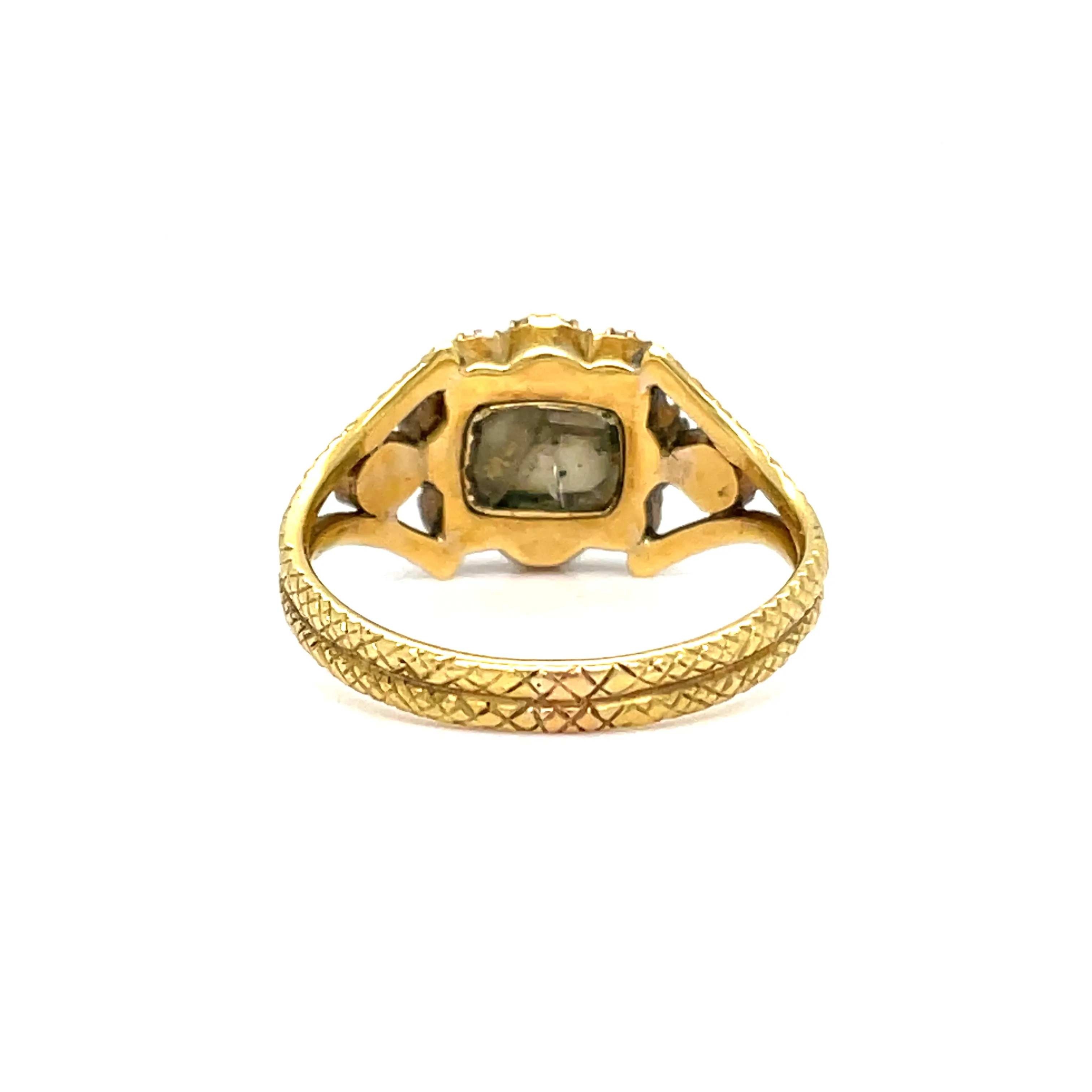 Georgian Topaz and Pearl Mourning Ring