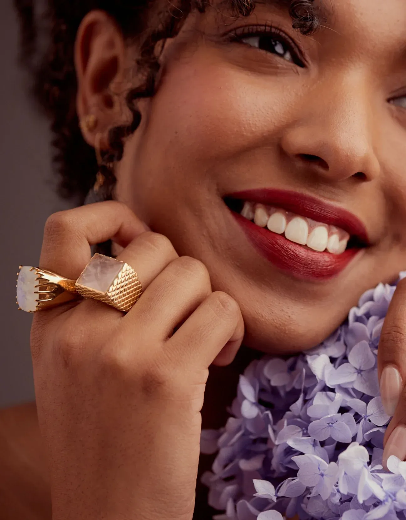 Glimmer Ring - Gold & Green Amethyst