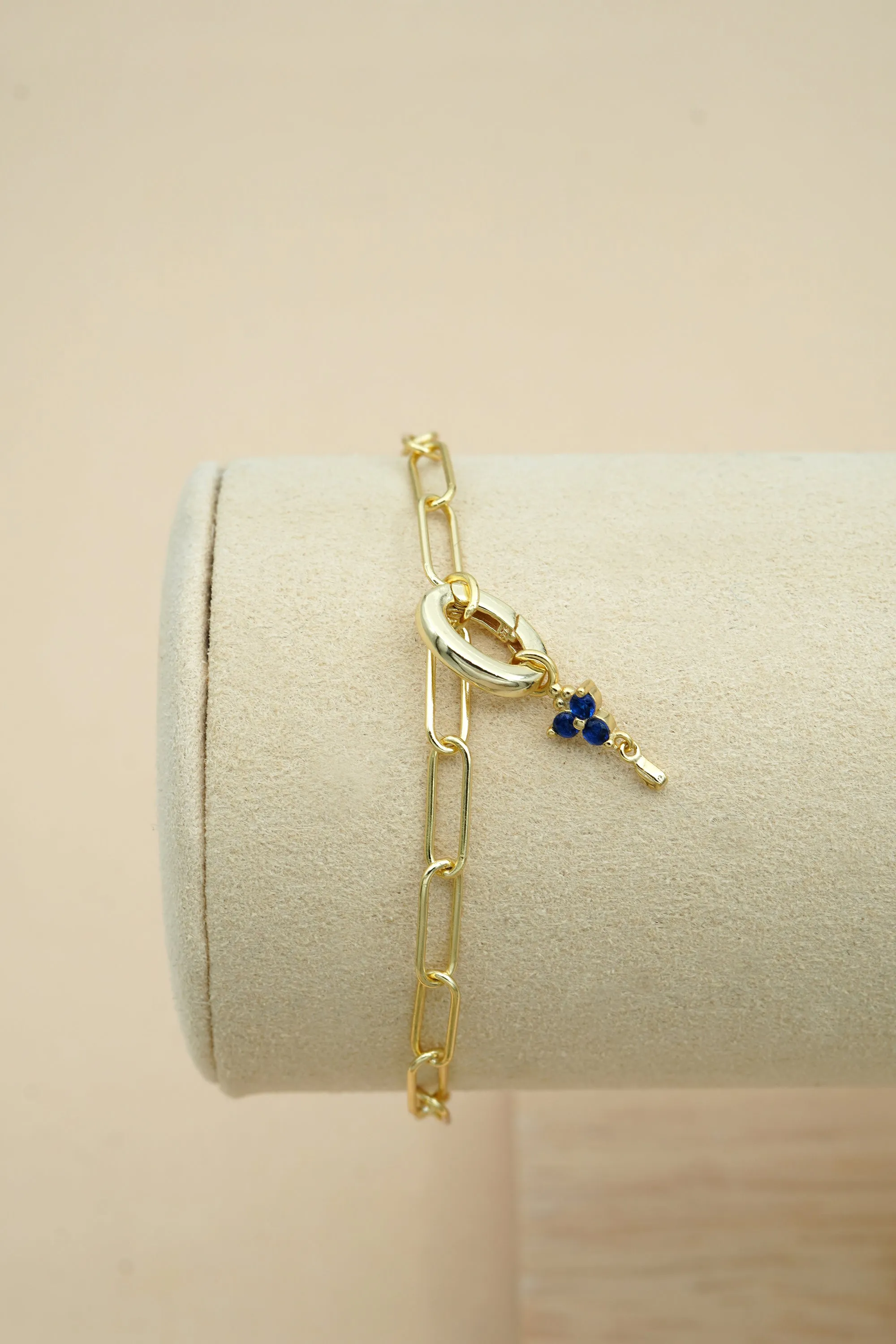 Gold Birthstone Charm - August/Peridot