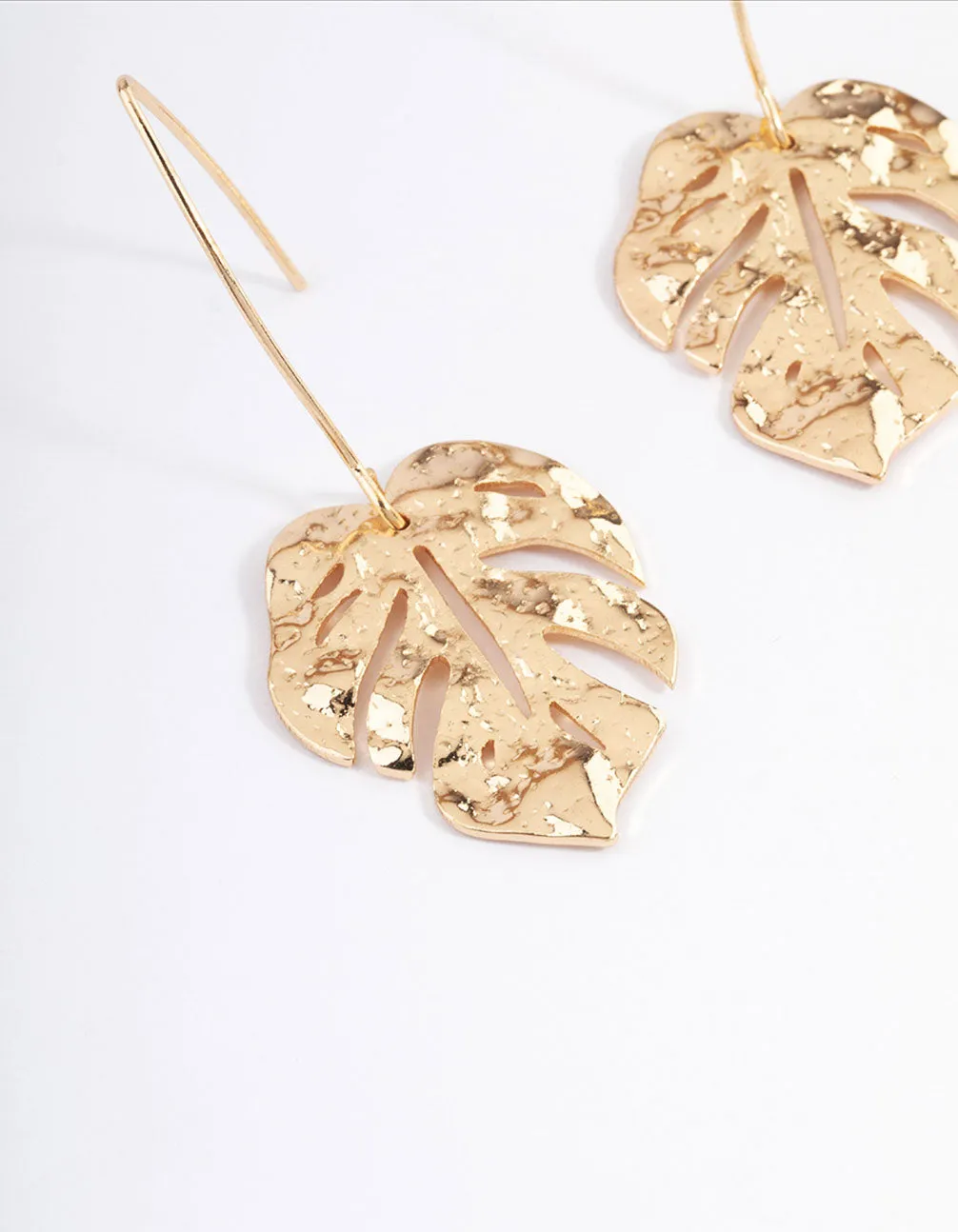 Gold Leaf Drop Earrings