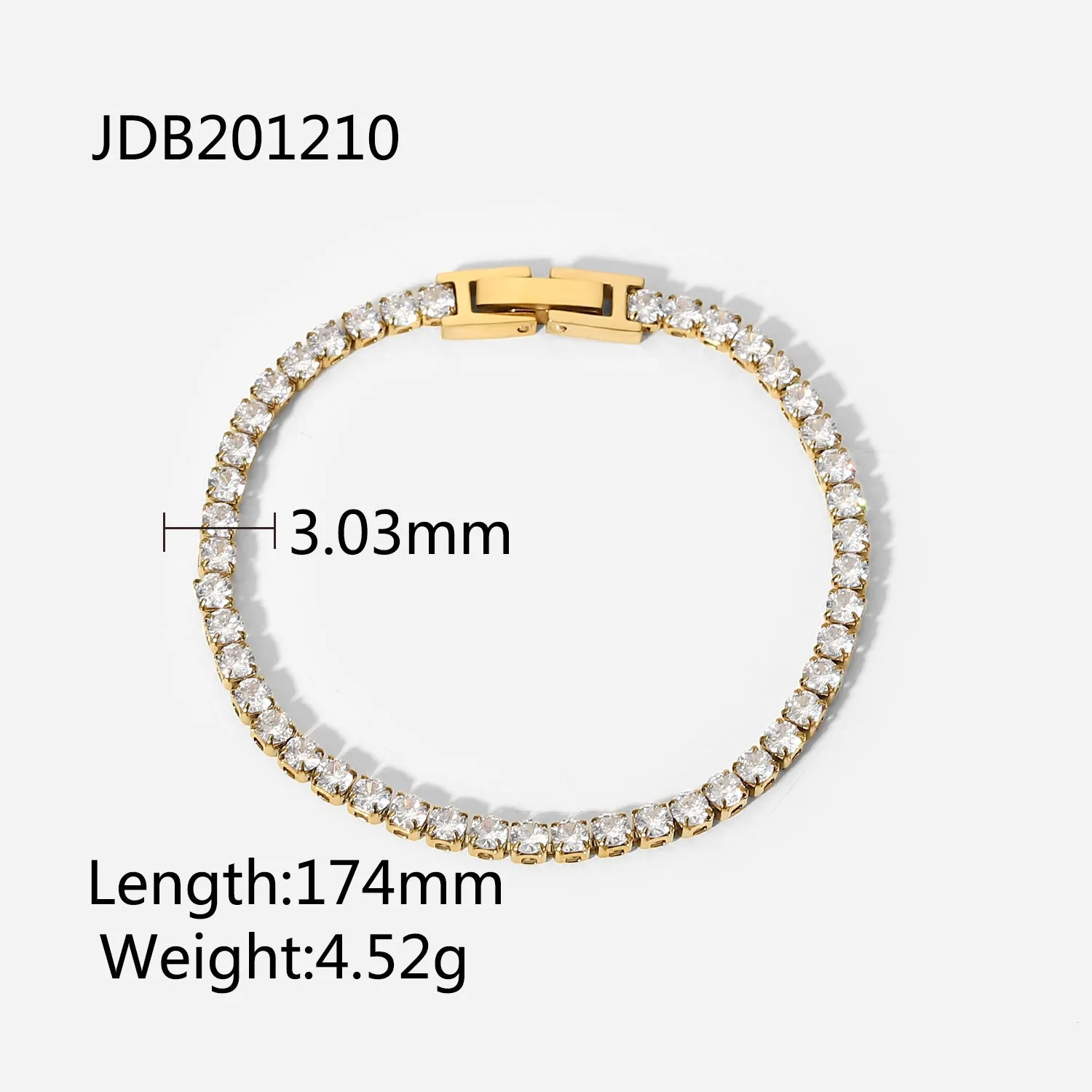 KalonBd  Elegant gold zircon bracelet