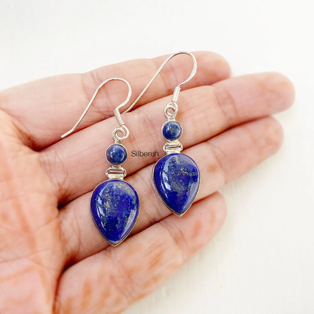 Lapis Lazuli Goddess Silver Earring