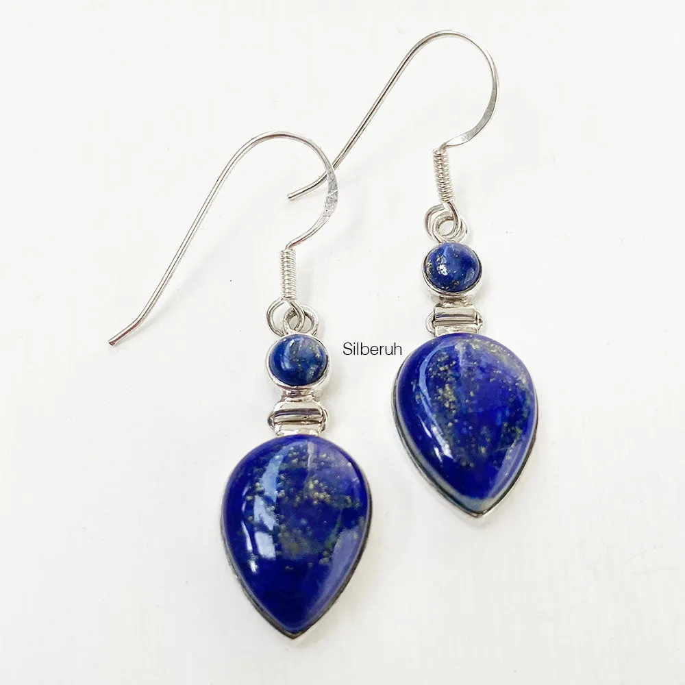Lapis Lazuli Goddess Silver Earring