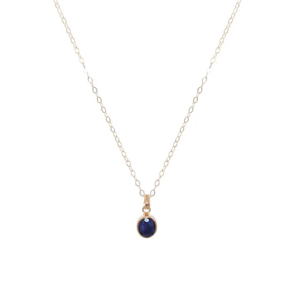 Lapis lazuli gold filled oval meduim drop pendant