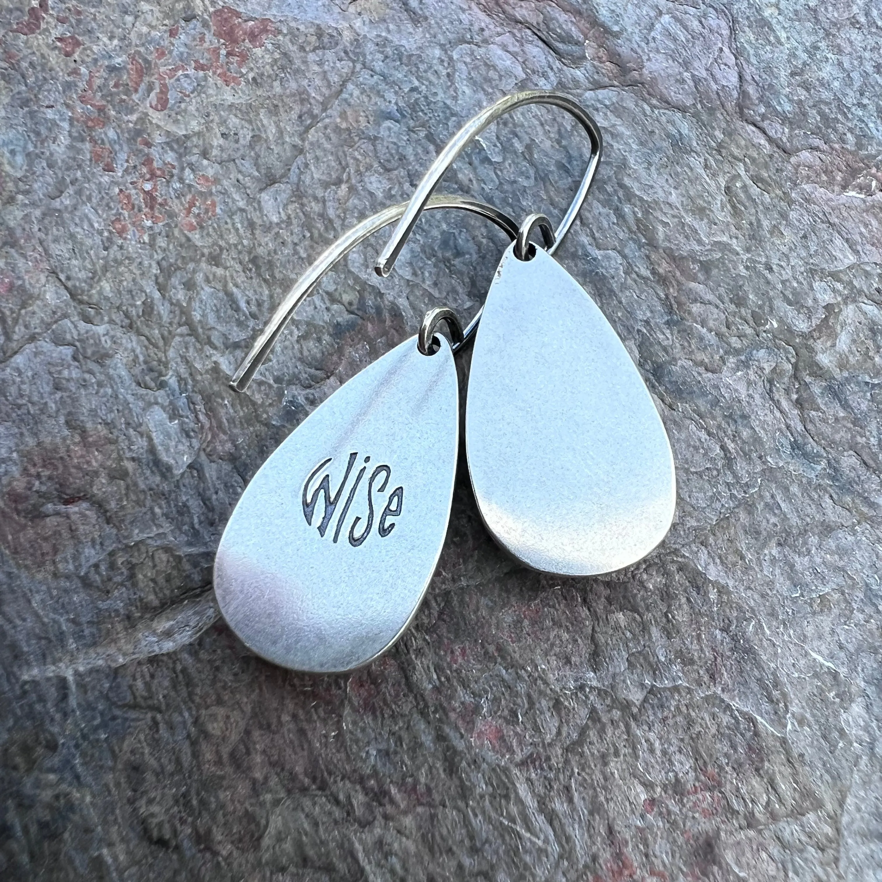 Lapis Lazuli Sterling Silver Teardrop Earrings - Handmade One-of-a-kind Earrings