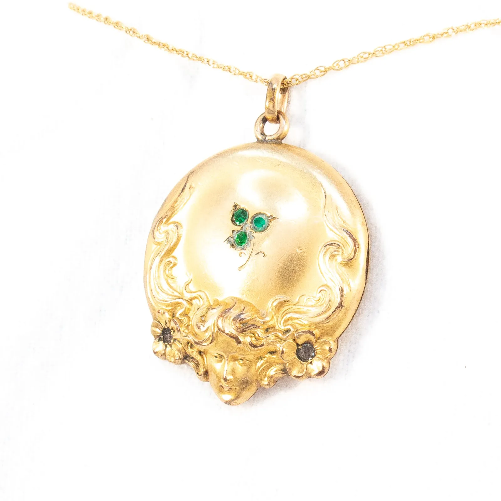Locket with Green Stones