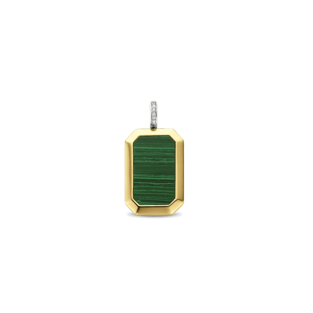 Milano Malachite Pendant - Gold - 6809MA