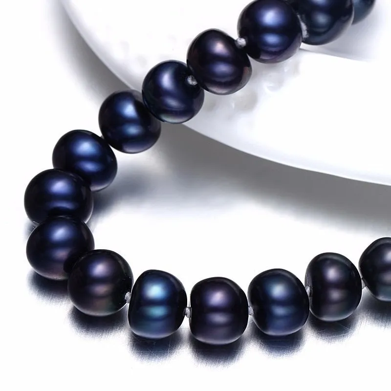 Natural Freshwater black beads Pearls Necklace