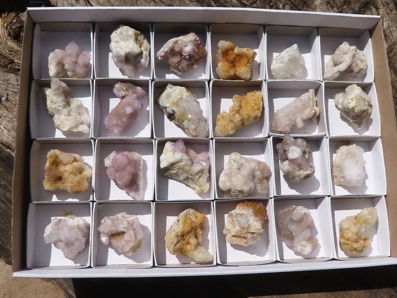 Natural Lovely Mixed Selection Of Spirit Quartz Clusters x 24 From Boekenhouthoek, South Africa