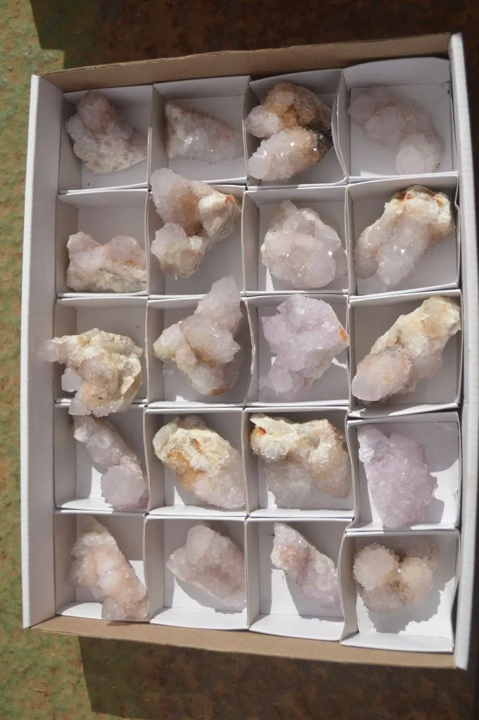 Natural Pale Lilac Spirit Quartz Clusters x 20 From Boekenhouthoek, South Africa