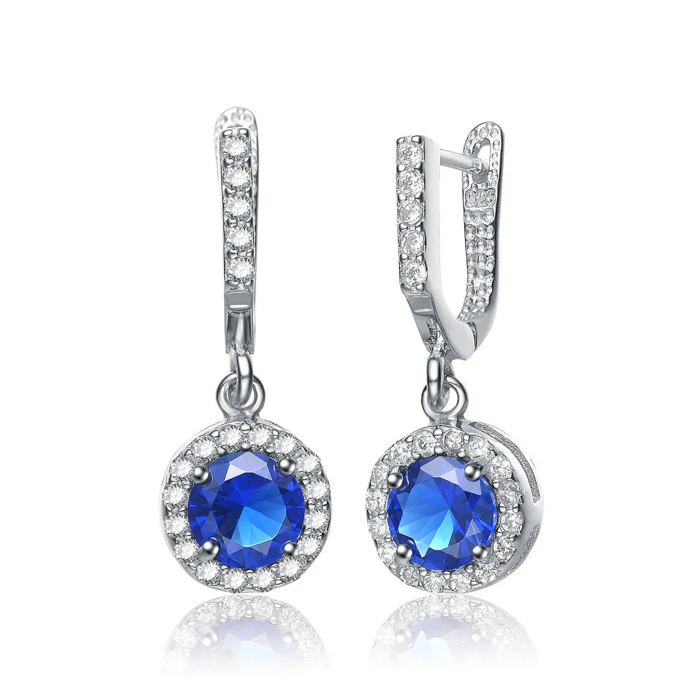 Noelle Round Emerald Drop Earrings