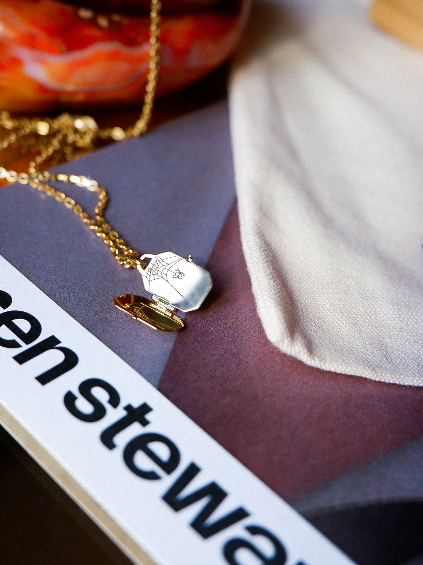 Octagonal Spider Locket Pendant x okay______fine