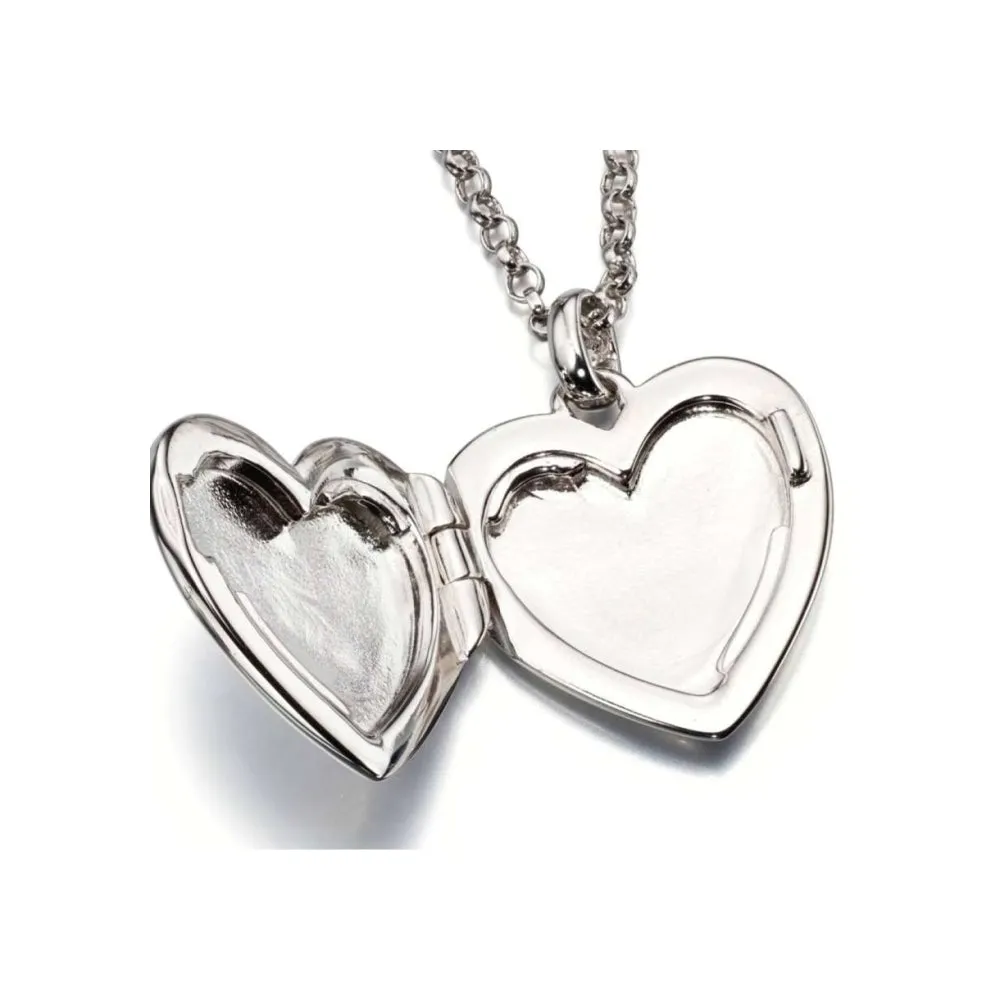 Olivia Plain Heart Locket - Silver - LSN0023
