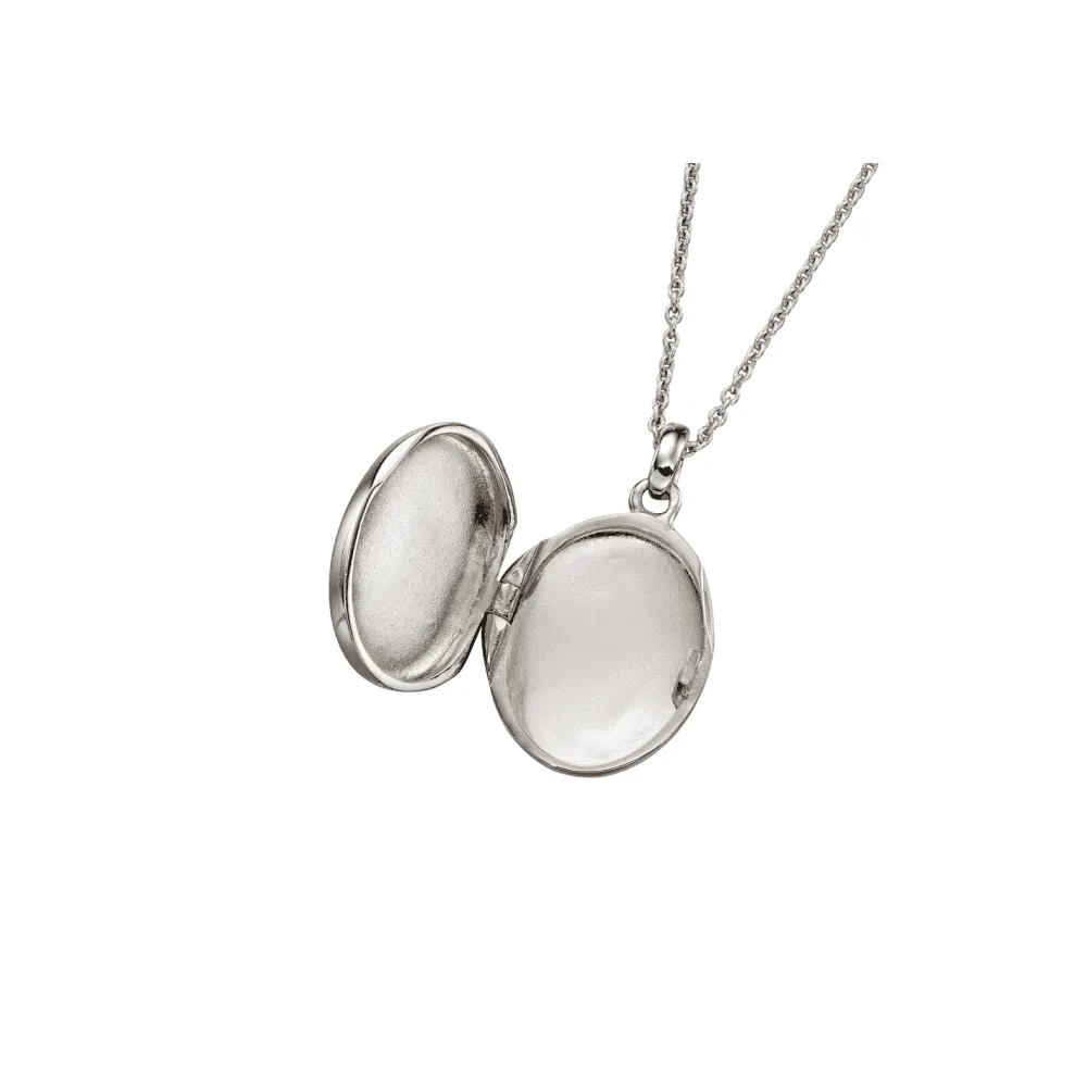 Orla Oval Children's Locket - Silver - LSN0345
