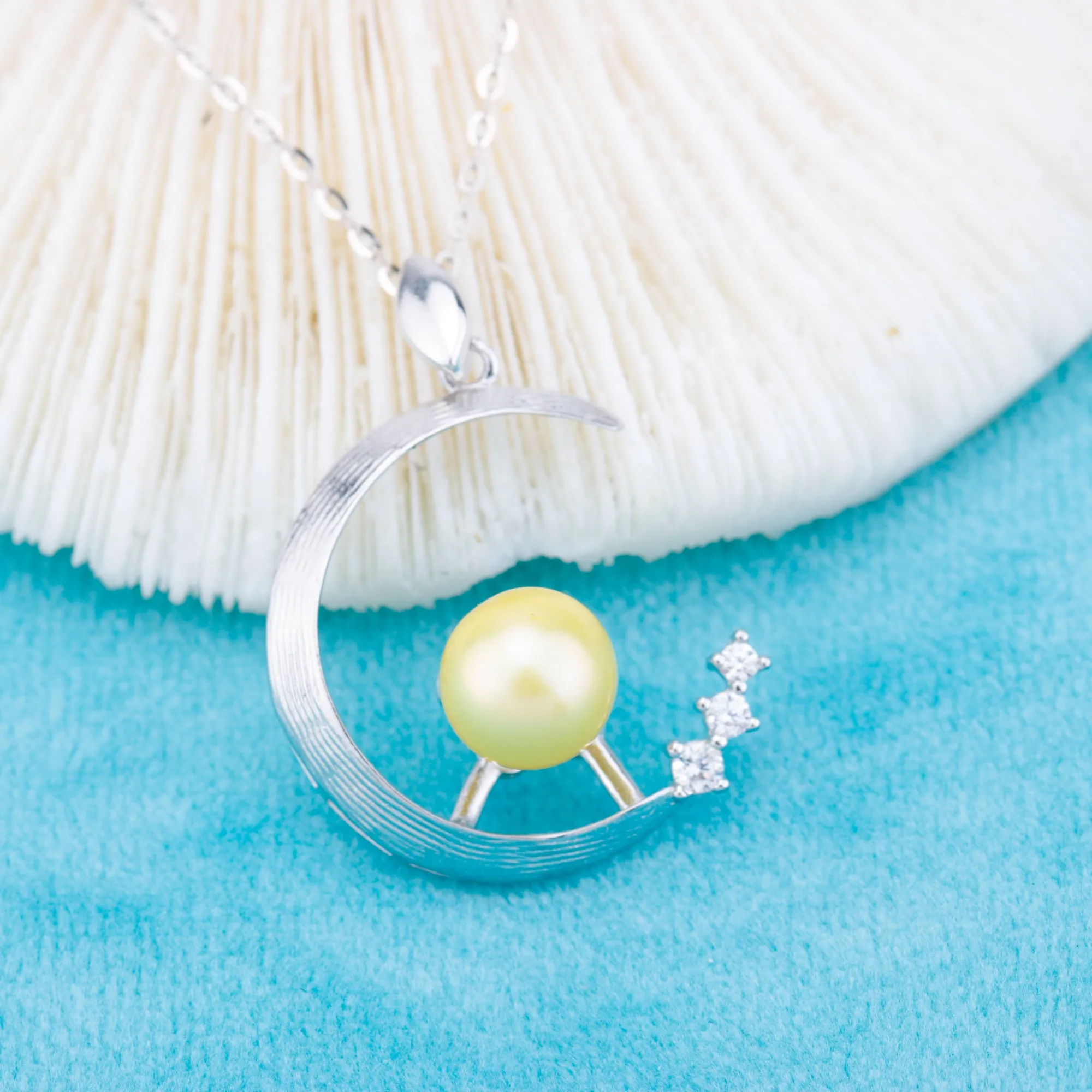 P011001 DIY 6-8mm Natural Freshwater pearl pendant accessory 925 sterling silver engagement jewelry necklace for women