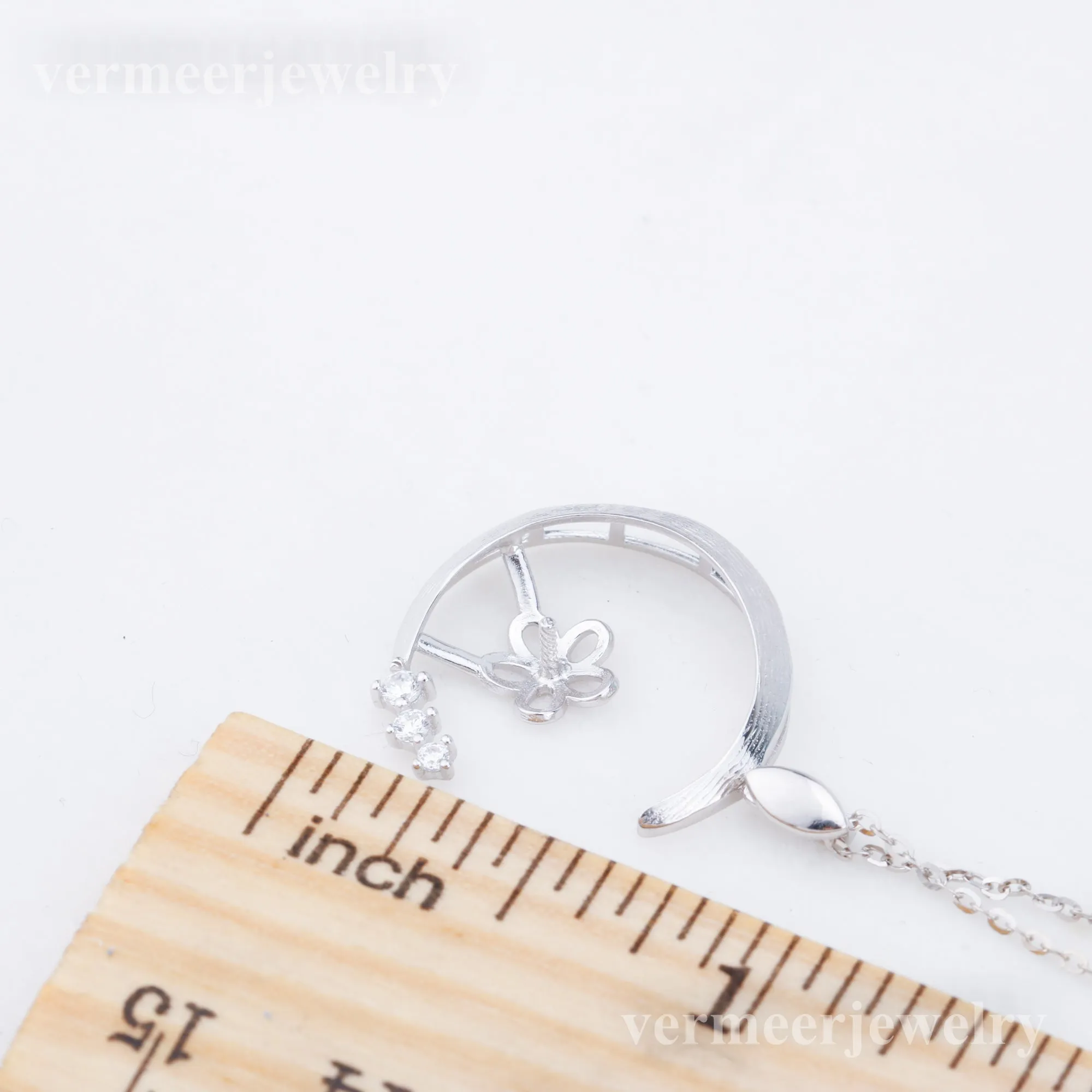 P011001 DIY 6-8mm Natural Freshwater pearl pendant accessory 925 sterling silver engagement jewelry necklace for women