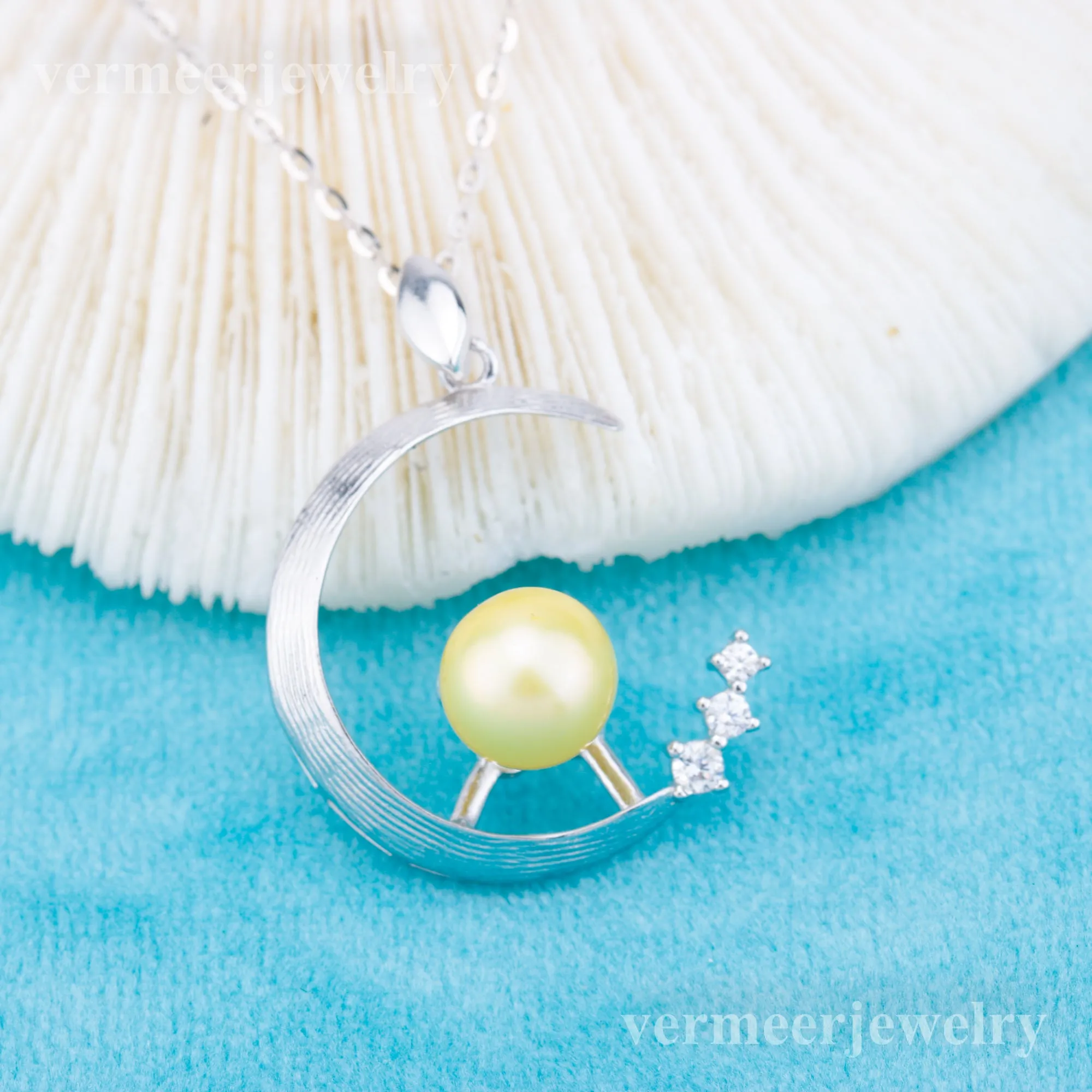 P011001 DIY 6-8mm Natural Freshwater pearl pendant accessory 925 sterling silver engagement jewelry necklace for women