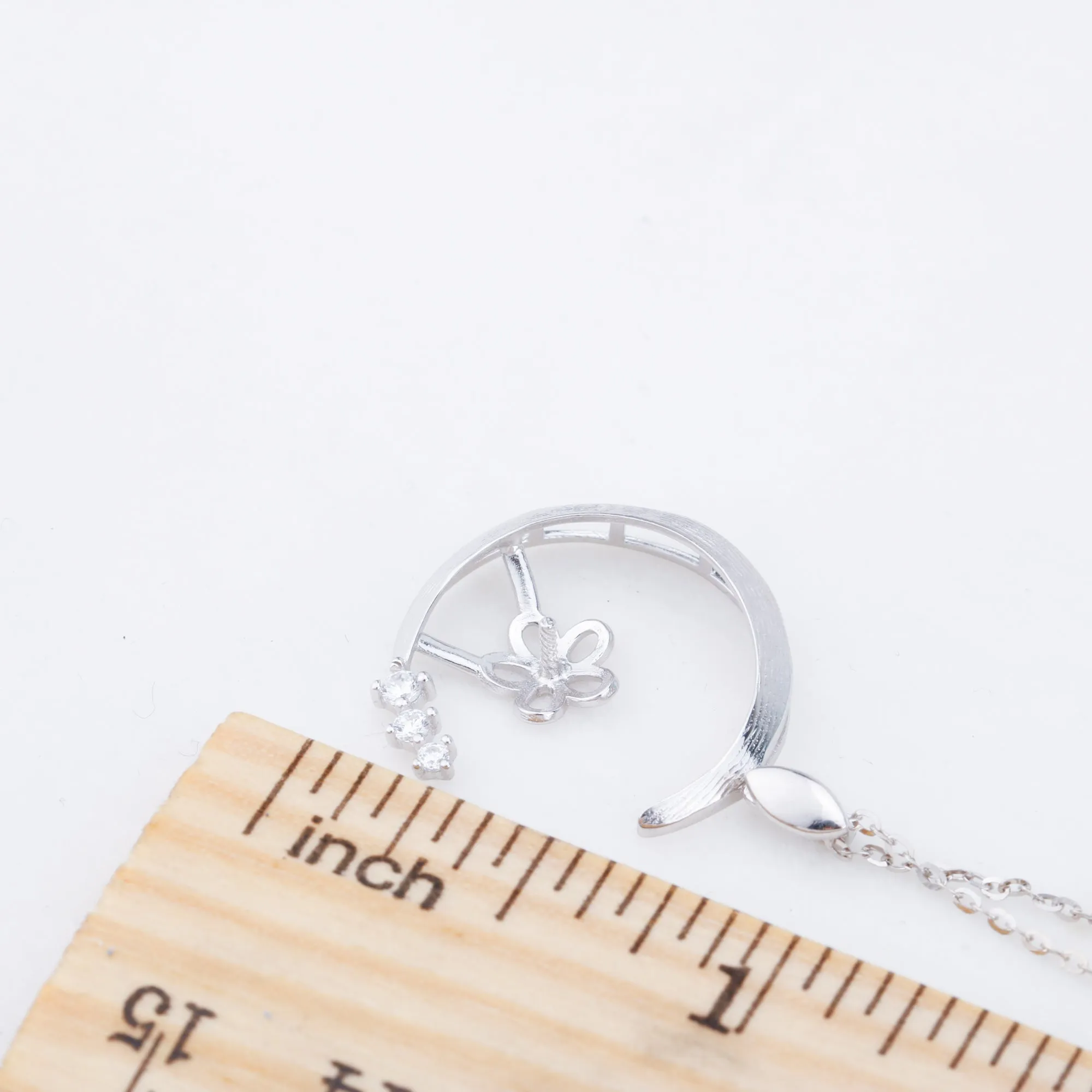 P011001 DIY 6-8mm Natural Freshwater pearl pendant accessory 925 sterling silver engagement jewelry necklace for women