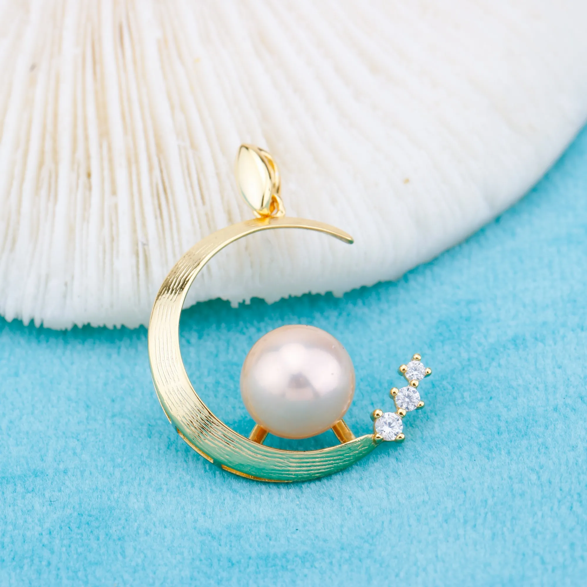 P011001 DIY 6-8mm Natural Freshwater pearl pendant accessory 925 sterling silver engagement jewelry necklace for women