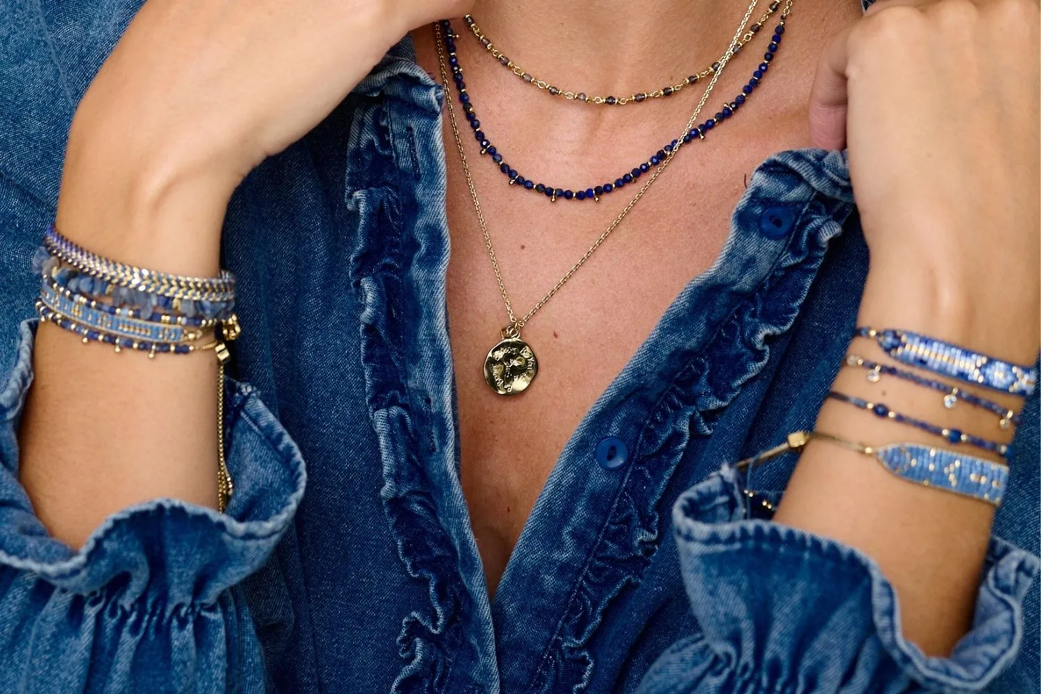 Panacea Lapis Gold Gemstone Necklace