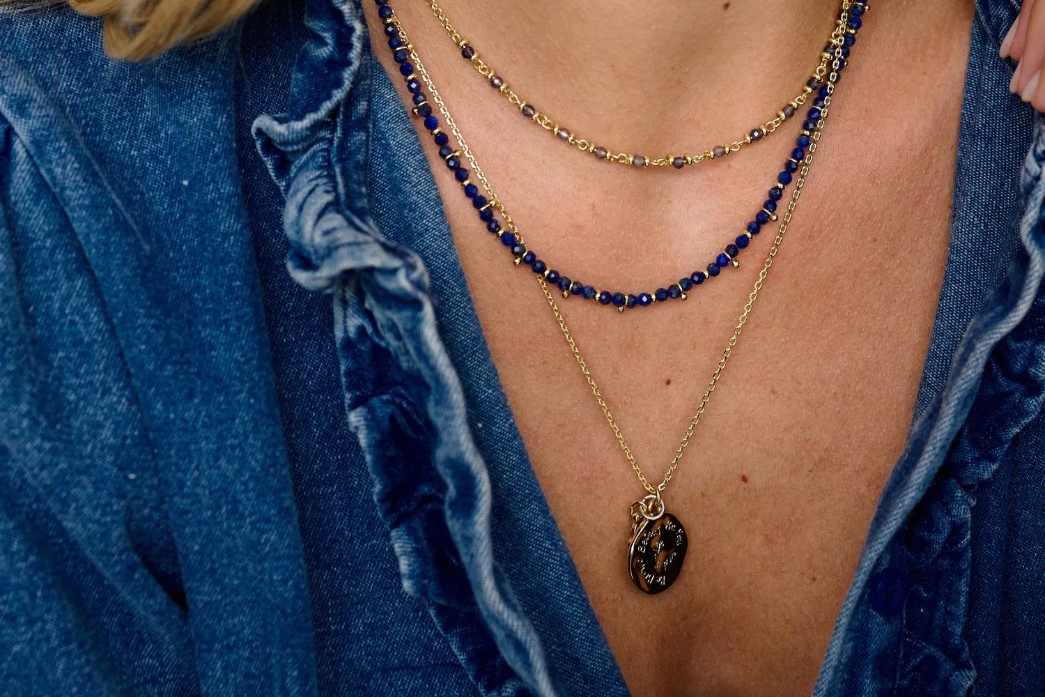 Panacea Lapis Gold Gemstone Necklace