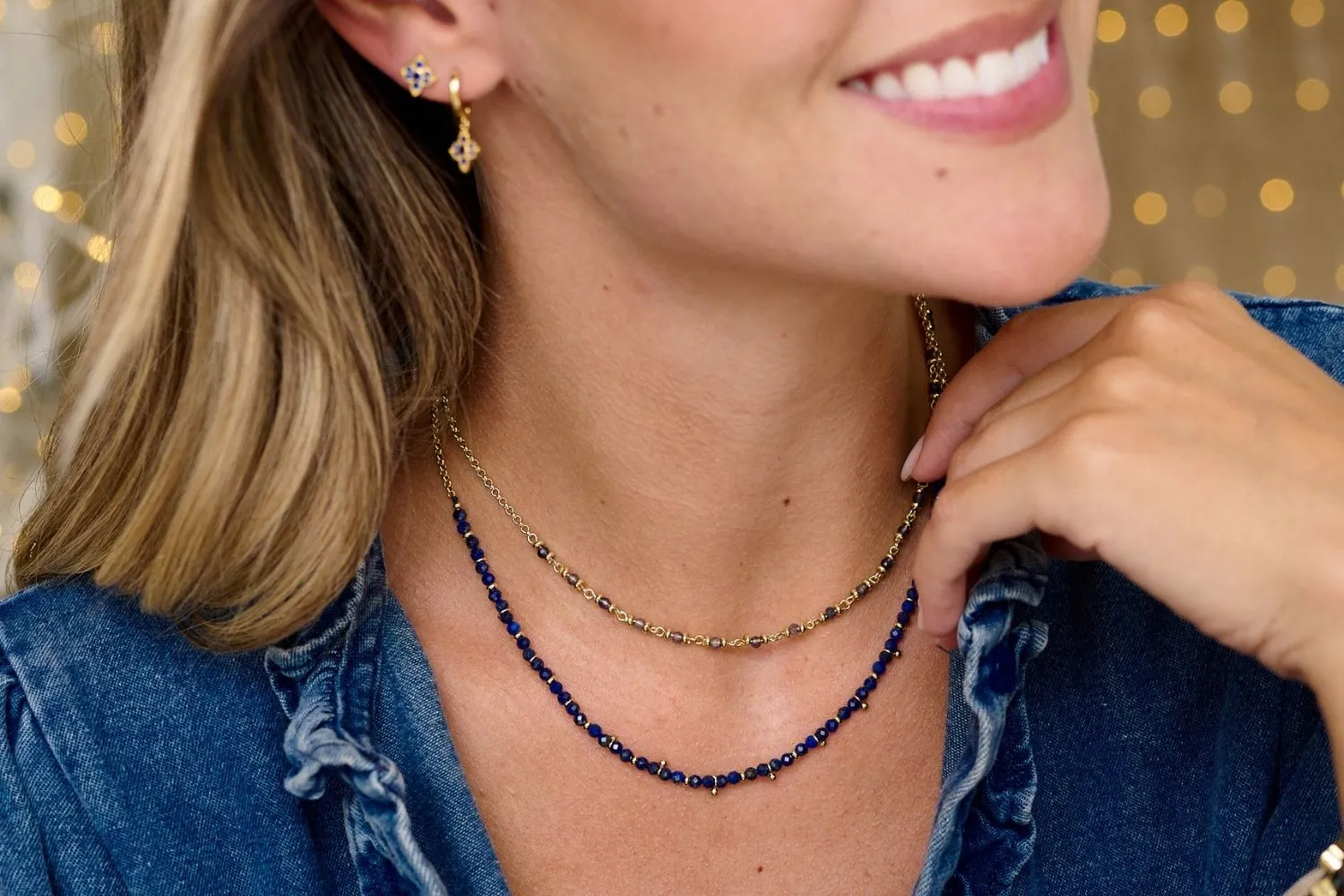 Panacea Lapis Gold Gemstone Necklace