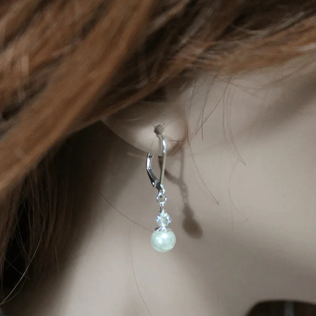 Pearl Crystal Dangle Earrings