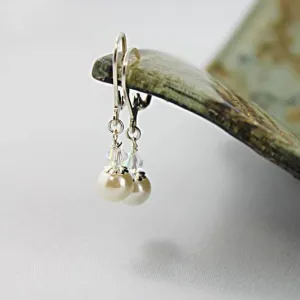 Pearl Crystal Dangle Earrings