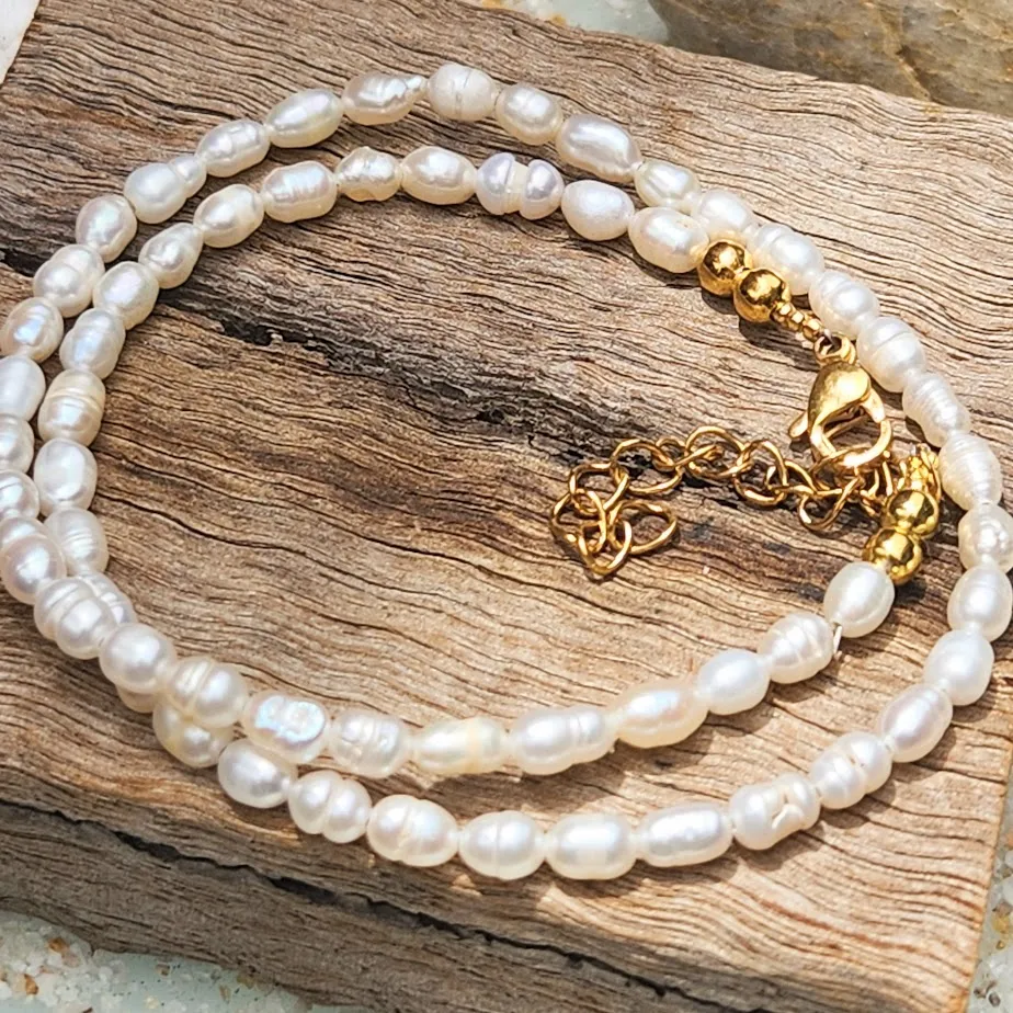 PERLA WHITE PEARL WATERPROOF 18K NECKLACE