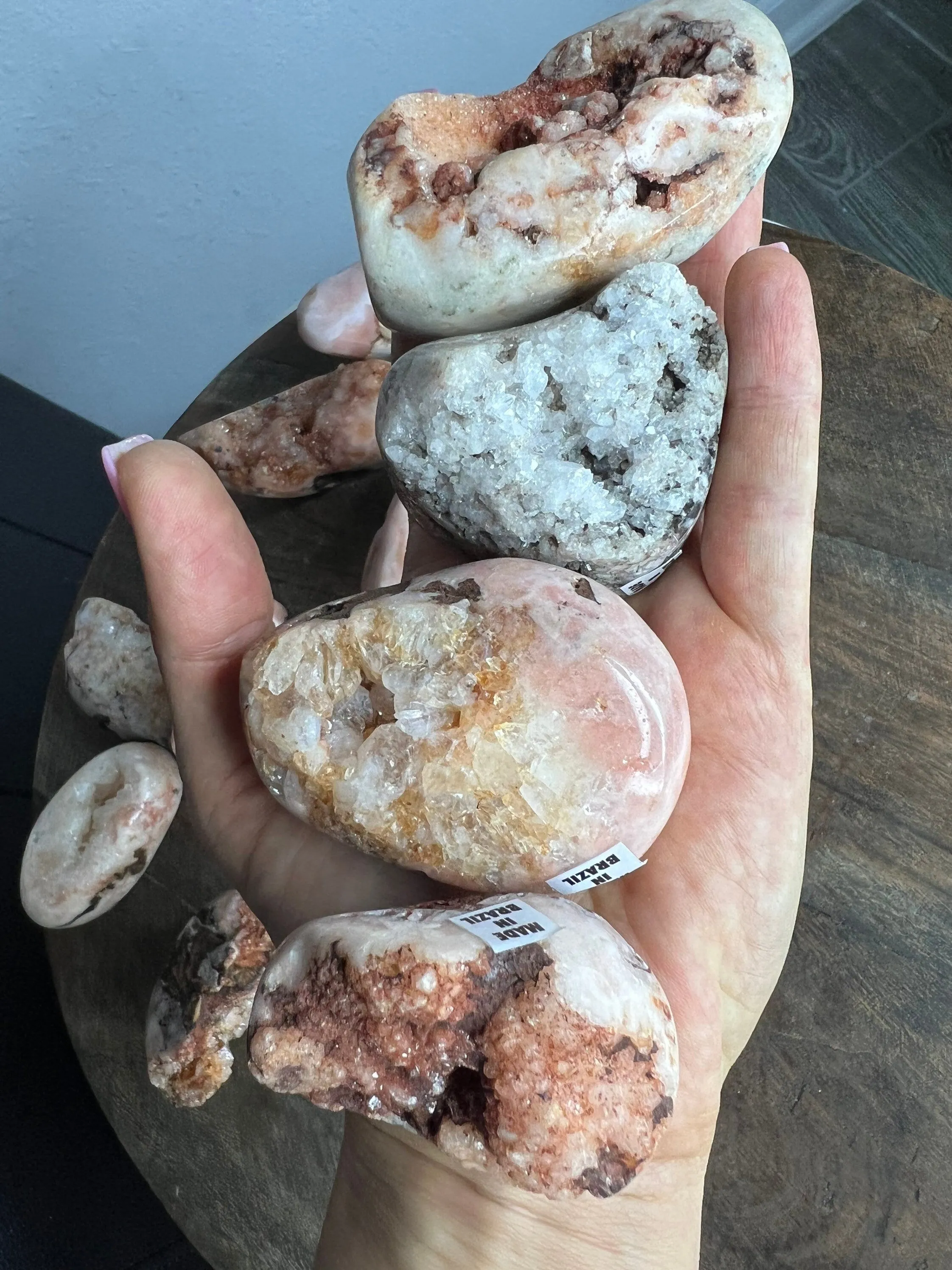 Pink amethyst 14 pieces from Brazil 3pounds 5oz total weight
