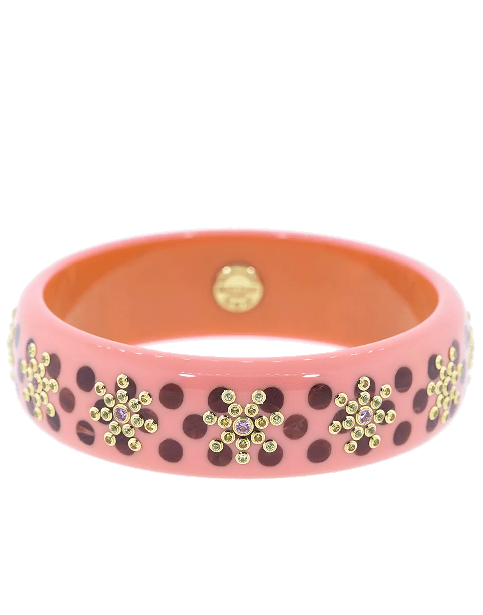 Pink and Burgundy Bakelite Bangle